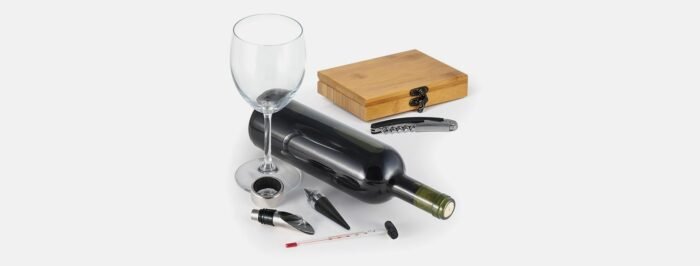 Acessórios Para Vinho Com Estojo Em Bambu - Imagem 7