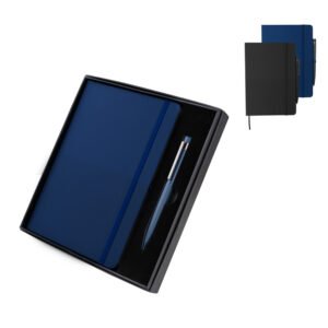 Kit Executivo com Caderno A5 em PU com Relevo
